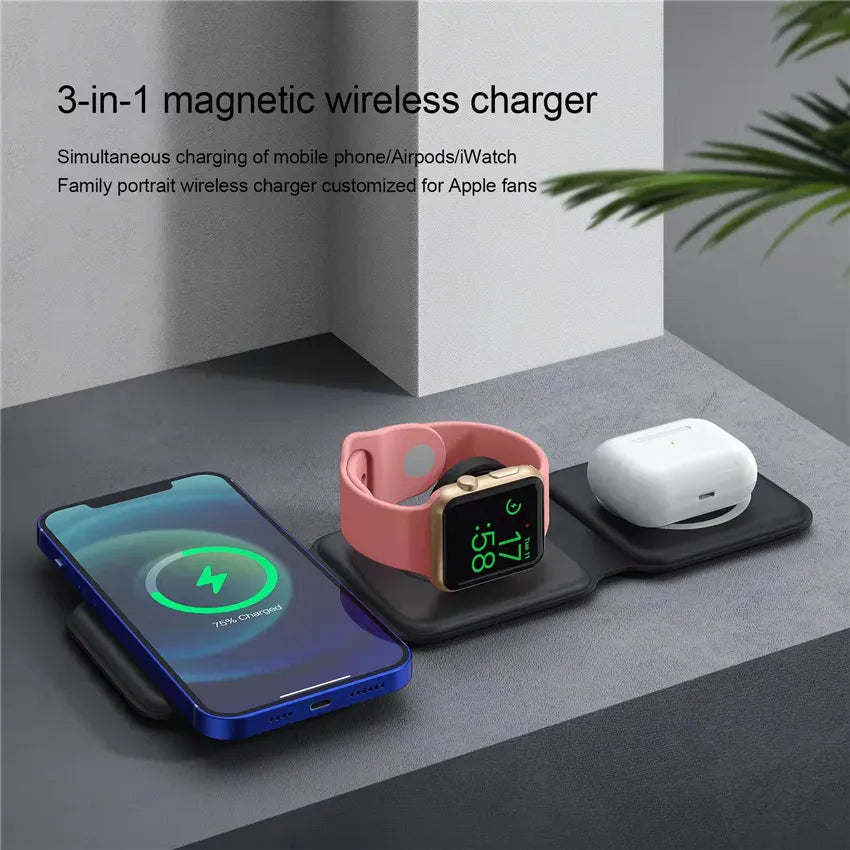 3 in 1 Wireless charger Foldable 15W