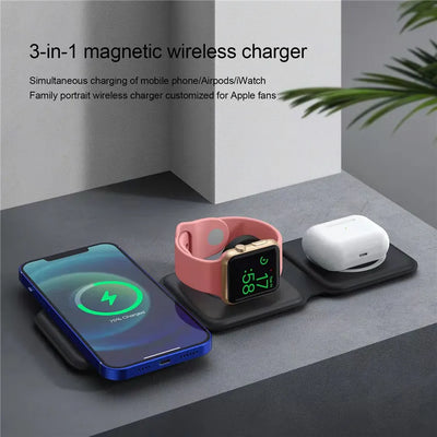 3 in 1 Wireless charger Foldable 15W
