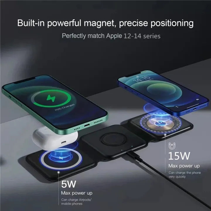 3 in 1 Wireless charger Foldable 15W