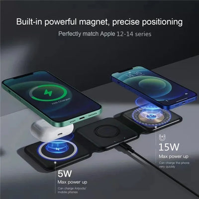 3 in 1 Wireless charger Foldable 15W