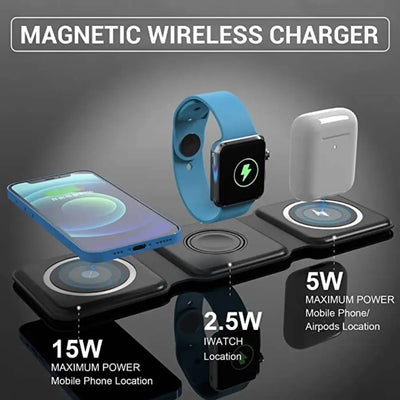 3 in 1 Wireless charger Foldable 15W
