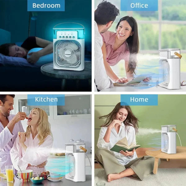 10 Inches | Large Size USB Electric Fan With Led Night Light, Fine Mist FunctionWater, And Humidifier
