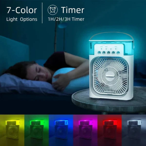 10 Inches | Large Size USB Electric Fan With Led Night Light, Fine Mist FunctionWater, And Humidifier