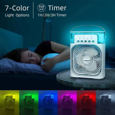 10 Inches | Large Size USB Electric Fan With Led Night Light, Fine Mist FunctionWater, And Humidifier